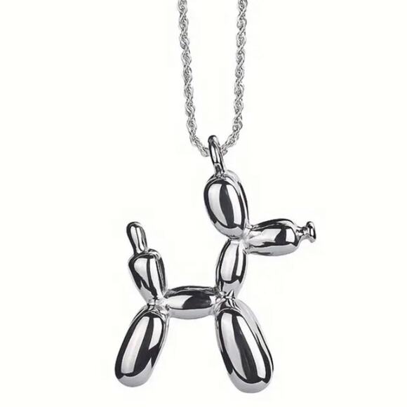 Silver Dog Animal Pendant Necklace Charm - Picture 2 of 4